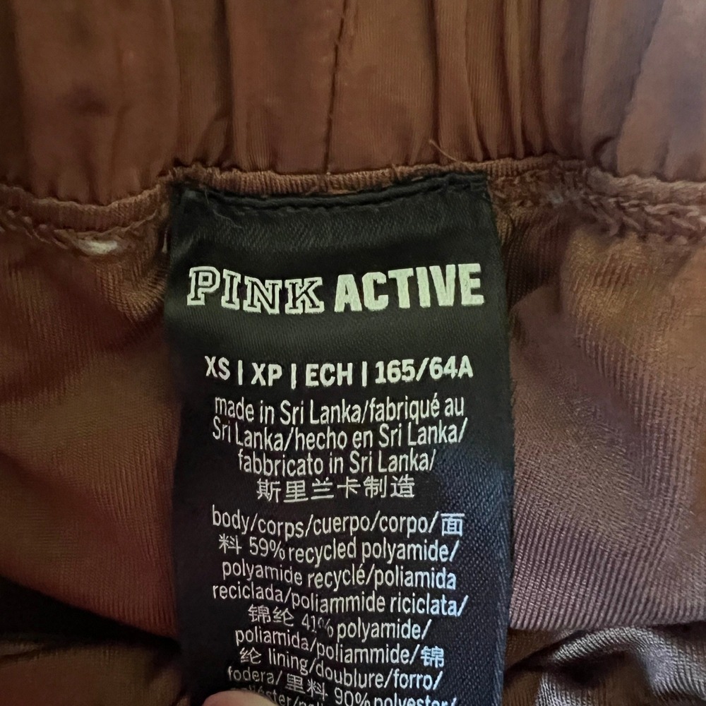 PINK Victoria's Secret Active Smocked Waist Running Shorts Brown XS - Picture 7 of 7